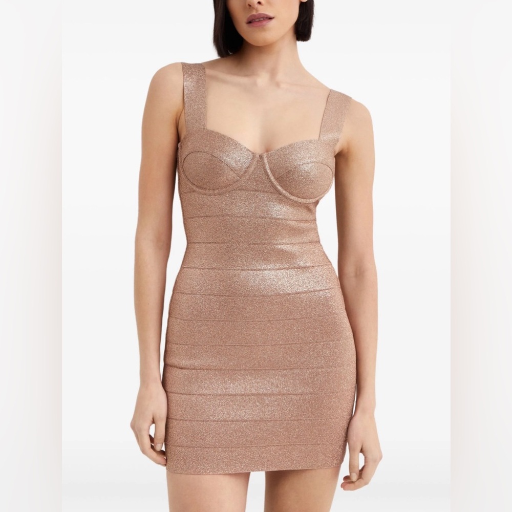 Herve Leger Disco Knit Bustier Bandage Dress
